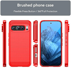 Htdmobiles Coque pour Google Pixel 9 et 9 Pro 5G - housse etui silicone gel carbone + film ecran - ROUGE