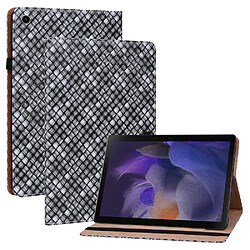 Etui en PU texture tissée multicolore antichoc avec support et porte-cartes noir pour votre Samsung Galaxy Tab A8 10.5 (2021)