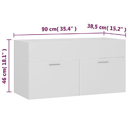 vidaXL Ensemble de meubles de salle de bain Blanc Bois d'ingénierie pas cher