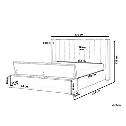Avis Beliani Lit à eau double en velours gris avec rangement 140 x 200 cm NOYERS