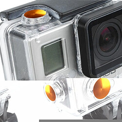 Wewoo Pour GoPro Hero 3+ Orange Jeu de 3 boutons en aluminium anodisé couleur PCS