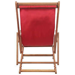 Acheter Maison Chic Chaise pliable de plage pour relaxTissu et cadre en bois Rouge -GKD19627