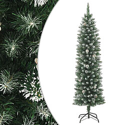 vidaXL Sapin de Noël artificiel mince avec support 180 cm PVC