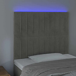 Avis Maison Chic Tête de lit scandinave à LED,meuble de chambre Gris clair 80x5x118/128 cm Velours -MN81363