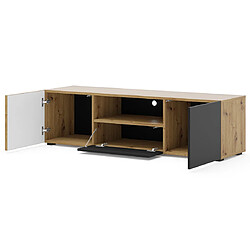 Bestmobilier Ozzy - meuble tv - bois et noir - 150 cm