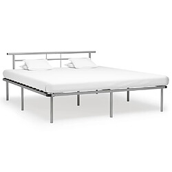 Maison Chic Lit adulte - Lit simple Cadre de lit,Structure du lit Contemporain Gris Métal 200x200 cm -MN27441