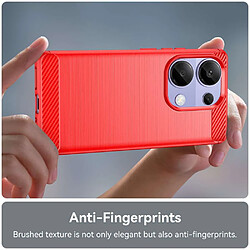 Acheter Htdmobiles Coque pour Xiaomi Redmi Note 13 Pro 4G / Poco M6 Pro 4G - housse etui silicone gel carbone + verre trempe - ROUGE