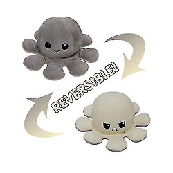 Universal Flip Octopus Doll Doubleage Flip Doll Octopus en peluche Toygrey White