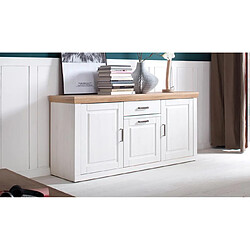 Avis Pegane Buffet en pin blanc et chêne - L.183 x H.85 x P.50 cm