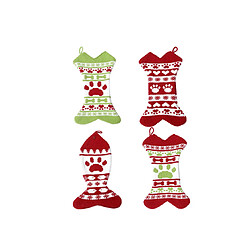 C224 4pcs Chaussettes de Noël Chaussettes de Noël Décoration de Noël Sac cadeau Jacquard Chaussettes de Noël Cheminée Pendentif