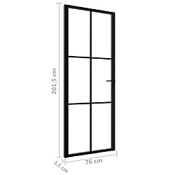 vidaXL Porte intérieure Verre ESG et aluminium 76x201,5 cm Noir pas cher