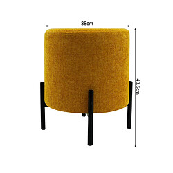 Avis Mobili Rebecca Pouf Rebecca Mobili Cerro 43,5x38x38 Tissu Polyester Acier Jaune Noir Moderne