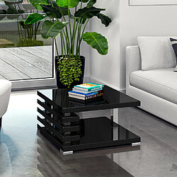 Selsey Table basse design - ARIENE - 60x60 cm - noir brillant