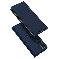 Dux Ducis Etui en PU série skin pro avec support et porte-cartes bleu foncé pour votre Huawei P Smart 2021/Y7a