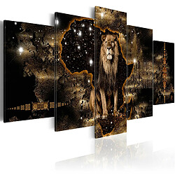 Artgeist Tableau - Golden Lion (5 Parts) Wide [100x50]