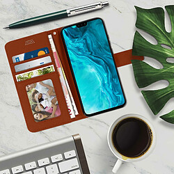 Avis Avizar Housse Honor 9X Lite Étui Folio Porte-carte Fonction Support Vidéo marron