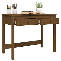 Maison Chic Bureau solide,Table de travail,Bureau d'ordinateur avec tiroirs Marron miel 100x50x78 cm Bois massif de pin -GKD97754 pas cher