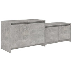 vidaXL Meuble TV gris béton 146,5x35x50 cm bois d'ingénierie