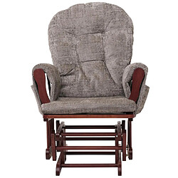 Mendler Fauteuil relax HWC-C76, fauteuil à bascule Fauteuil à bascule avec pouf Tissu/Textile Chenille (465g/m²) ~ gris clair, piétement foncé pas cher