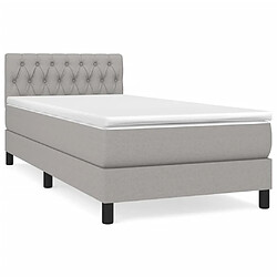 vidaXL Sommier à lattes de lit avec matelas Gris clair 100x200cm Tissu