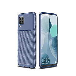 Wewoo Coque Pour Huawei Nova 6 SE Beetle Series TPU antichoc en fibre de carbone bleu