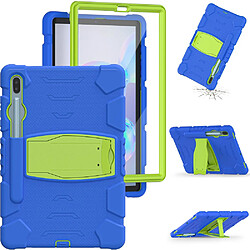 Coque en TPU + Silicone Résistant aux impacts souple avec béquille Citron Bleu pour votre Samsung Galaxy Tab S6 SM-T860 (Wi-Fi)/SM-T865 (LTE)/SM-T867