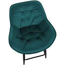 Avis Decoshop26 Lot de 2 tabourets de bar chaises hautes assise effet capitonnée en velours vert foncé et métal noir 10_0004153