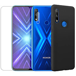 Protection intégrale Verre Trempé pour Huawei Honor 9X + Verre Trempé Caméra Arrière + Coque souple silicone Noire - Visiodirect -