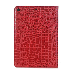 Etui en PU peau de crocodile avec support rouge pour votre Apple iPad 10.2 (2019)