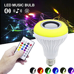 12W LED sans fil Bluetooth musique ampoule RGB E27 lampe Bulit-in haut-parleur audio - blanc