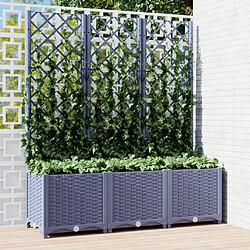 Maison Chic Jardinière,Bac à fleurs avec treillis - pot de fleur Gris foncé 120x40x136 cm PP -GKD40694