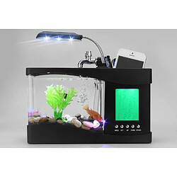 Avis Universal USB mini-aquarium aquarium avec boîte de rangement lumière LED écran LCD horloge pour la page d'accueil décoration de bureau 1.5L | réservoir aquarium