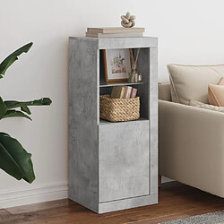 Maison Chic Commode Buffet - Meuble de rangement avec lumières LED gris béton 41x37x100 cm -GKD54316