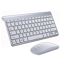 2.4g clavier / souris sans fil étanche à l'eau pour pc portable argent