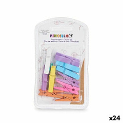 Pincello Pinces de serrage Moyen Multicouleur Bois (24 Unités)