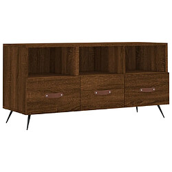 Maison Chic Meuble TV scandinave - Banc TV pour salon chêne marron 102x36x50 cm bois d'ingénierie -MN28814