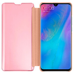 Avizar Housse Huawei P30 Pro Étui Miroir Clapet translucide Stand Vidéo rose gold pas cher