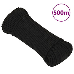 vidaXL Corde de travail Noir 4 mm 500 m Polyester