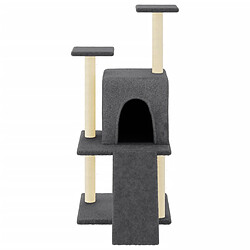 Helloshop26 Arbre à chat meuble tour grimper jouet grattage grattoir escalade plateforme avec griffoirs en sisal foncé 110 cm gris 02_0022642