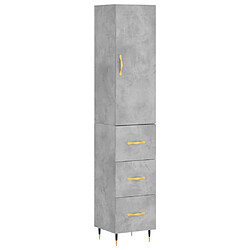 vidaXL Buffet haut Gris béton 34,5x34x180 cm Bois d'ingénierie