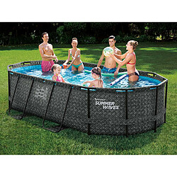 Piscine tubulaire Active Frame Pool effet Chevron ovale 4,24 x 2,50 x 1,00 m - Summer Waves