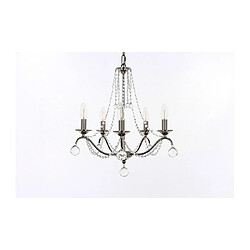 Lumière Chandelier sans abats jours Neva Nickel brillant 5 ampoules 50cm