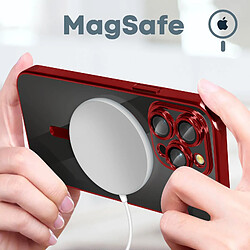 Avis Avizar Coque MagSafe pour iPhone 14 Pro Max Silicone Protection Caméra Chromé Rouge