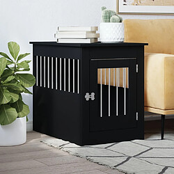 vidaXL Meuble de cage pour chiens noir 55x80x68 cm bois d'ingénierie