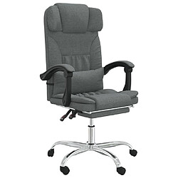 vidaXL Fauteuil de massage inclinable de bureau Gris foncé Tissu