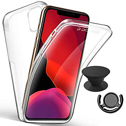 PHONECARE Kit Coque 3x1 360° Impact Protection + 1 PopSocket + 1 Support PopSocket Noir - Impact Protection - Iphone 12