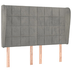 vidaXL Tête de lit avec oreilles Gris clair 147x23x118/128 cm Velours