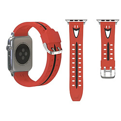 Wewoo Bracelet rouge pour Apple Watch Series 3 & 2 & 1 38mm Mode Sourire Visage Motif Silicone