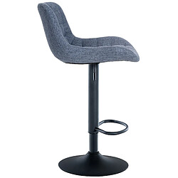 Decoshop26 Lot de 2 tabourets de bar structure métallique noir assise en tissu bleu avec surpiqûres 10_0004446