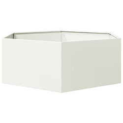 Avis vidaXL Jardinière blanc hexagone 138x120x45 cm acier